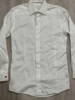 Eton White Dress Shirt with Subtle Texture